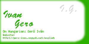 ivan gero business card